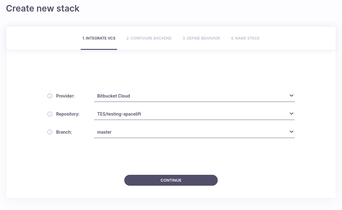 Stack creation form